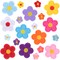 20 Pieces Cute Flower Iron on Patches, 5 Petals Flower Applique Patch, Small Sew On Embroidered Applique Sewing Patches for Backpacks, Bags, Jackets, Jeans, Clothes (2 Sizes, 20 Colors)
